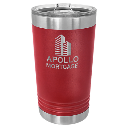 Maroon 16 oz Vacuum Insulated Pint with Slider Lid - Personalized