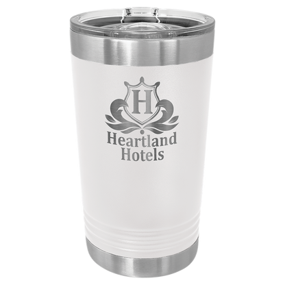 White 16 oz Vacuum Insulated Pint with Slider Lid - Personalized