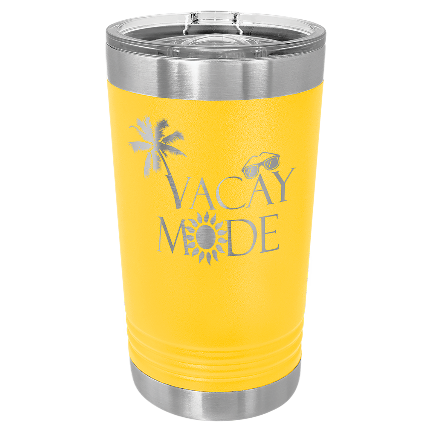 Yellow 16 oz Vacuum Insulated Pint with Slider Lid - Personalized