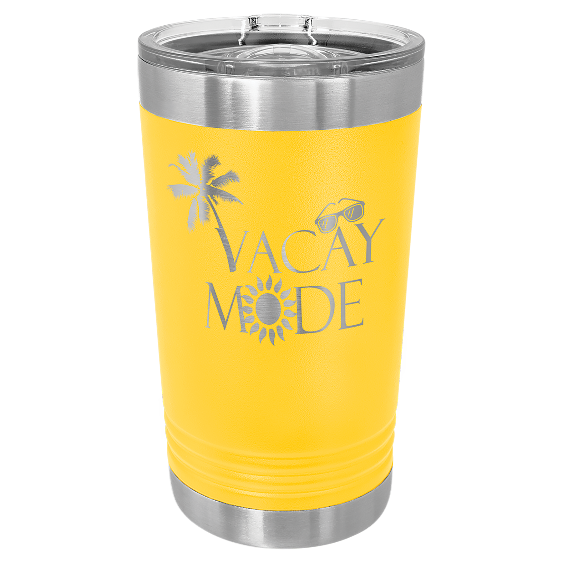 Yellow 16 oz Vacuum Insulated Pint with Slider Lid - Personalized