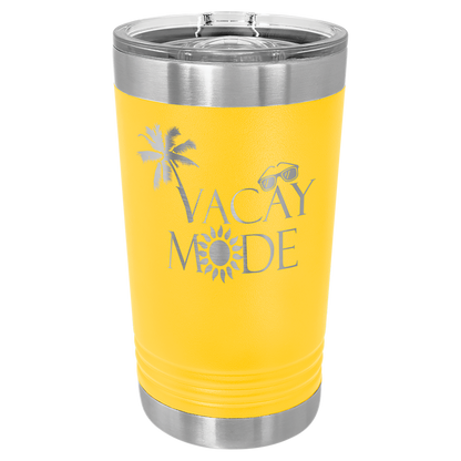 Yellow 16 oz Vacuum Insulated Pint with Slider Lid - Personalized
