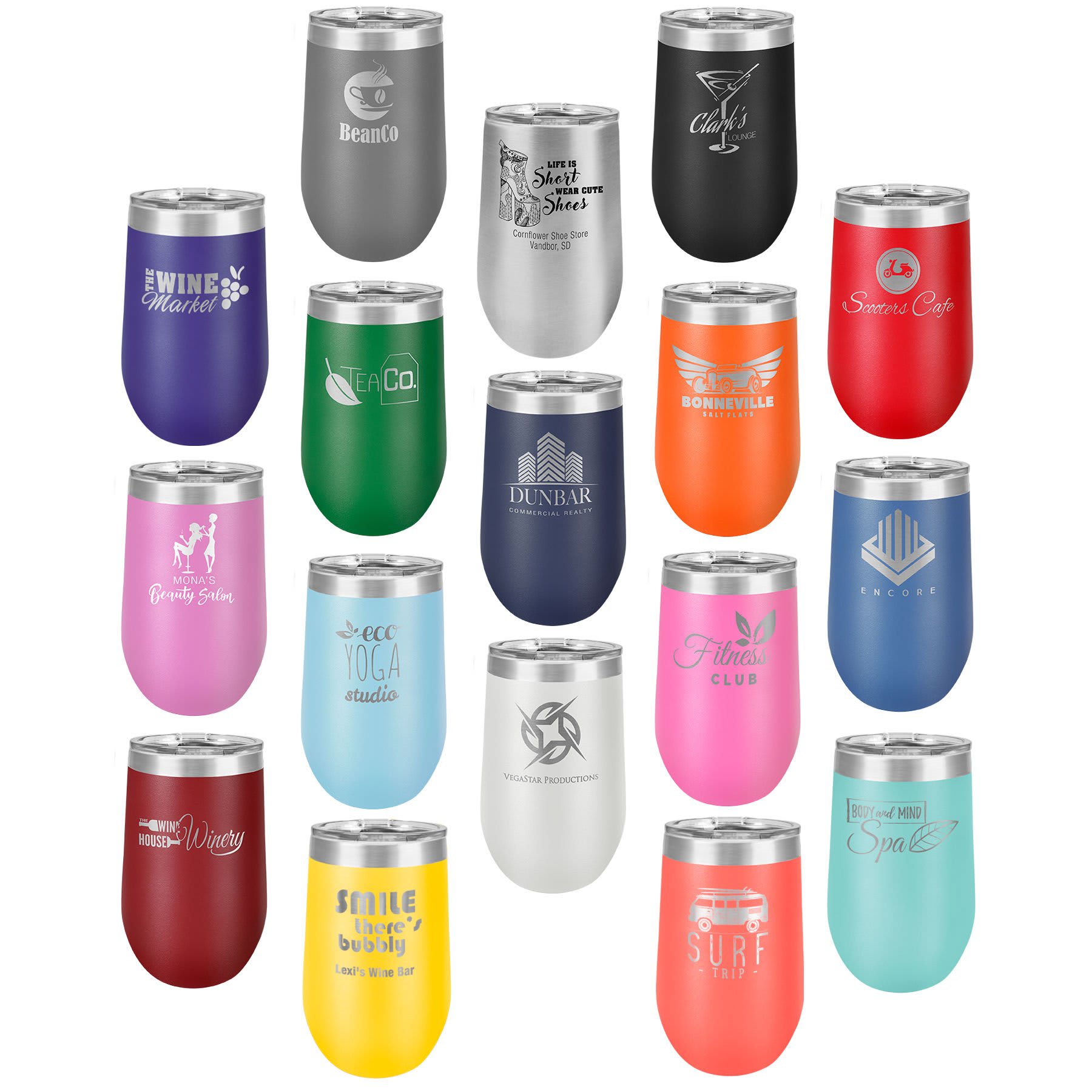 16 oz Stemless Wine Tumblers - Personalized