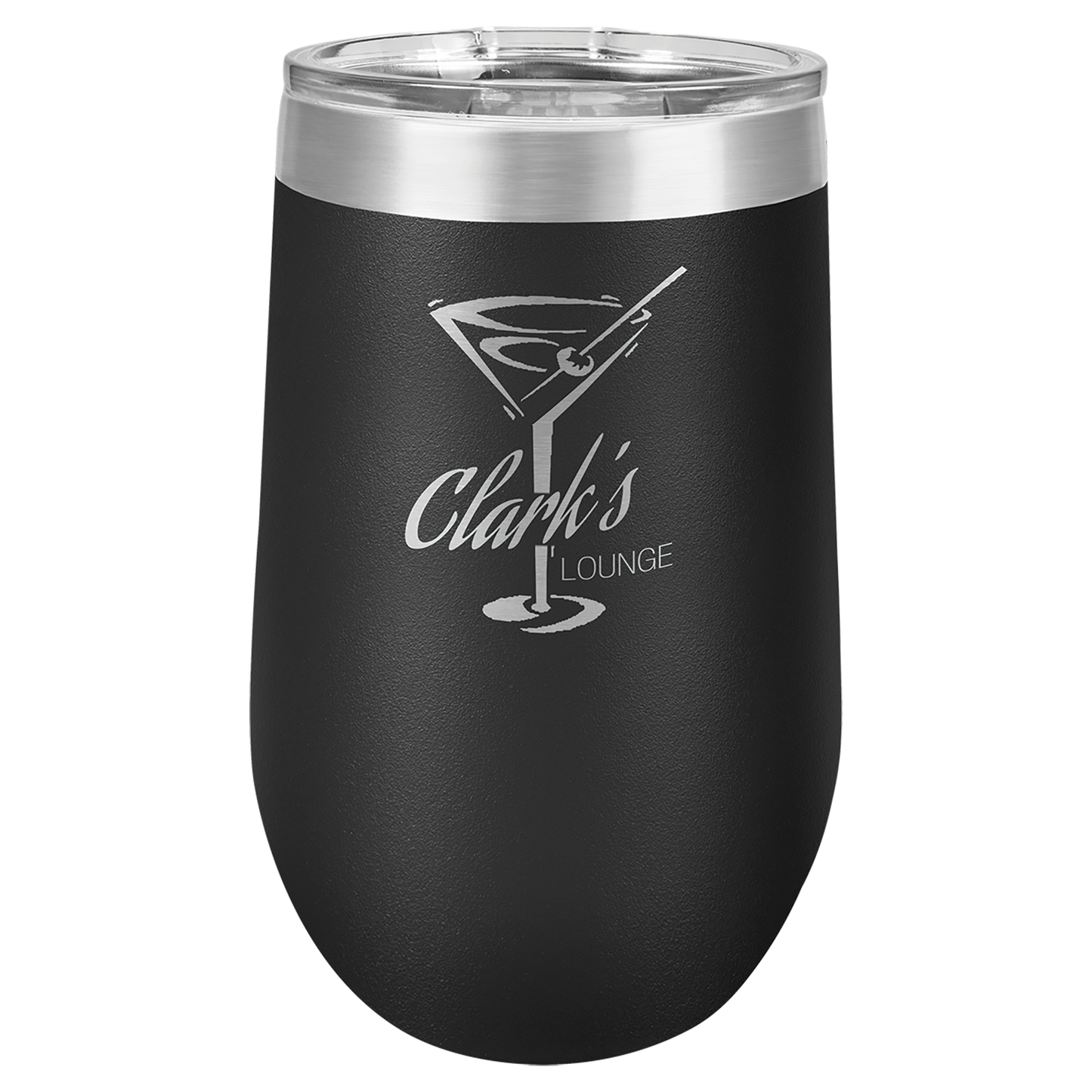 Black 16 oz Stemless Wine Tumblers - Personalized
