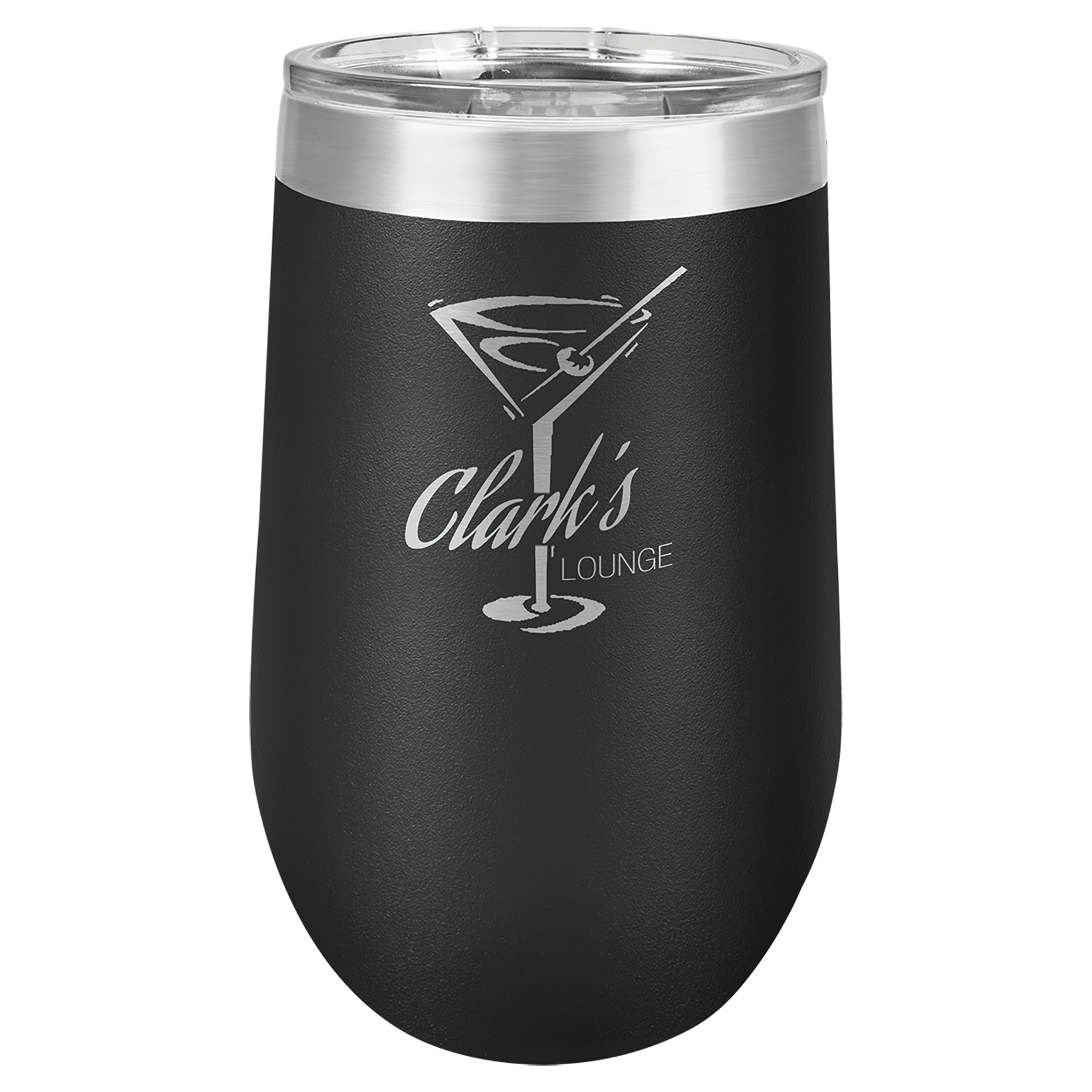 Black 16 oz Stemless Wine Tumblers - Personalized