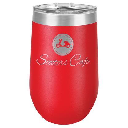 Red 16 oz Stemless Wine Tumblers - Personalized