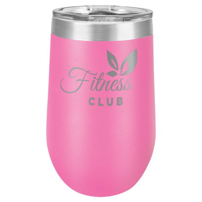 Pink 16 oz Stemless Wine Tumblers - Personalized
