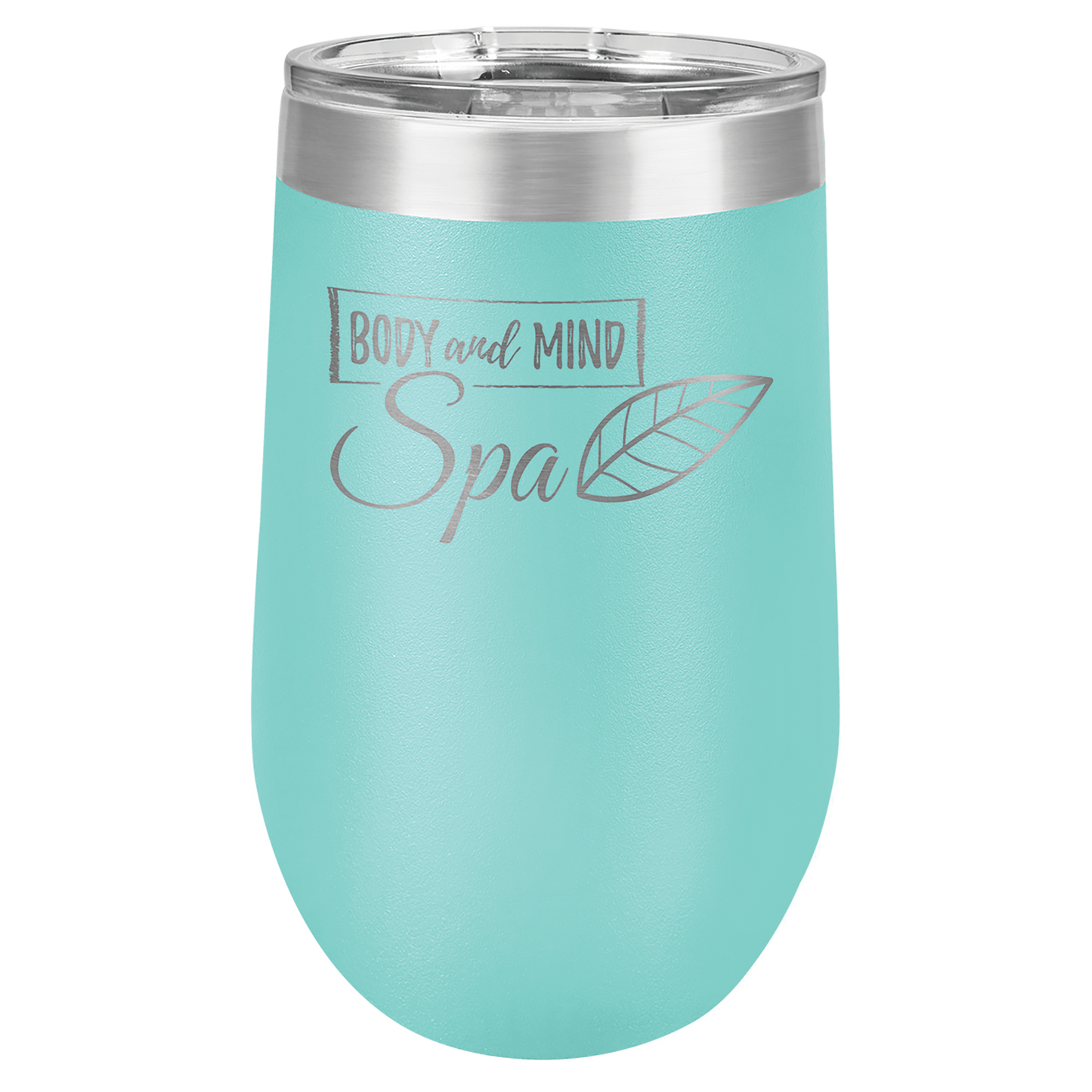 Teal Blue 16 oz Stemless Wine Tumblers - Personalized