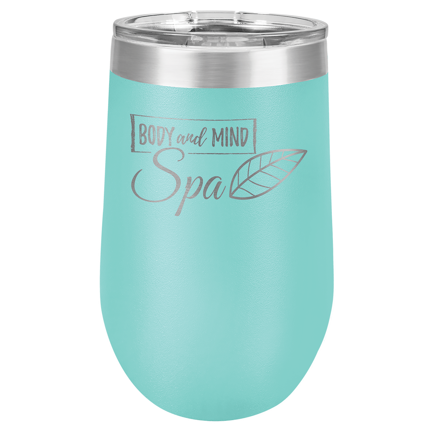 Teal Blue 16 oz Stemless Wine Tumblers - Personalized