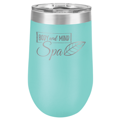 Teal Blue 16 oz Stemless Wine Tumblers - Personalized