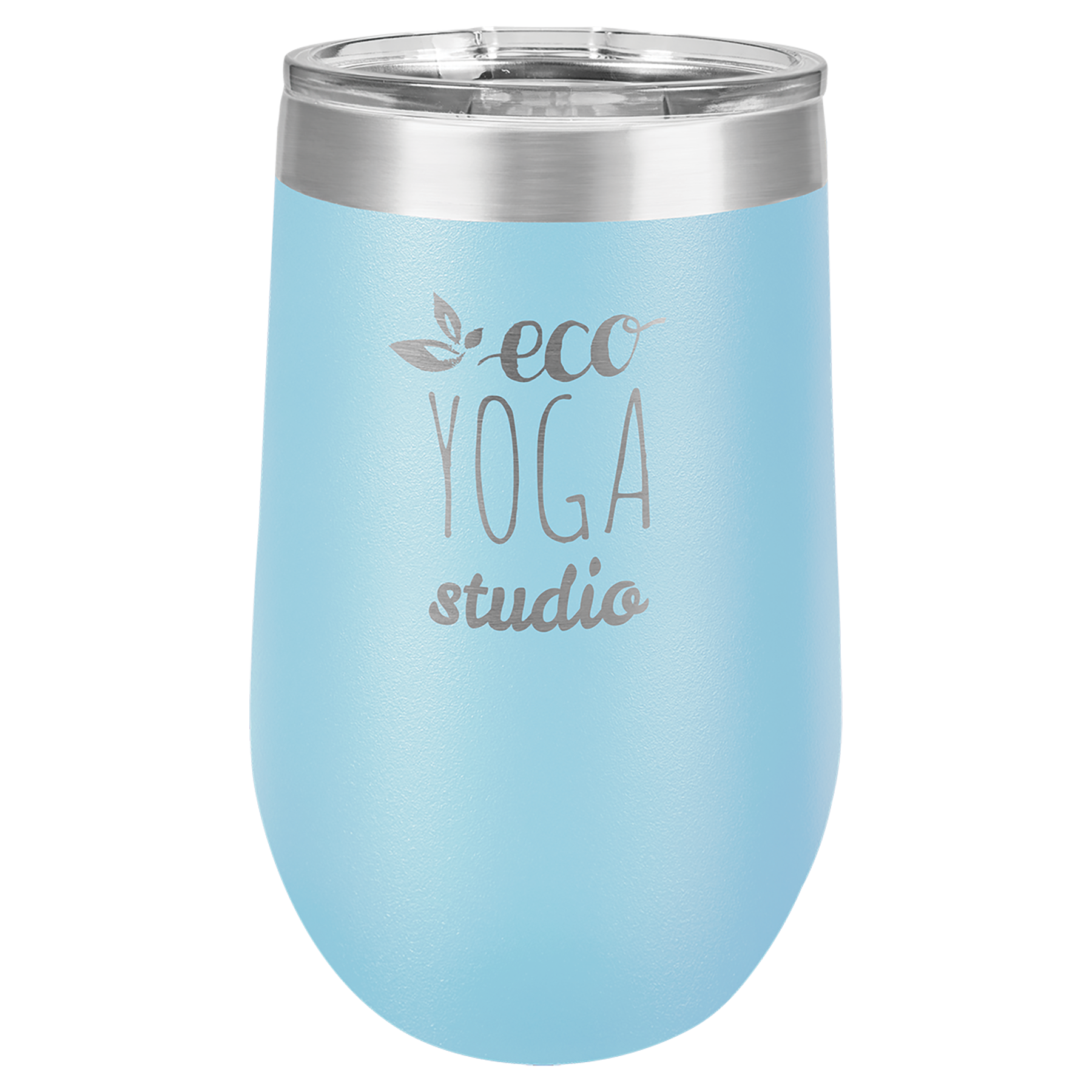 Light Blue 16 oz Stemless Wine Tumblers - Personalized