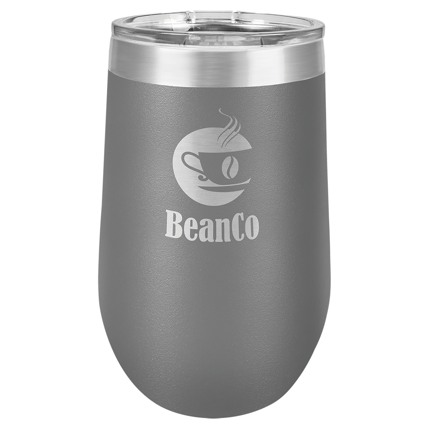 Dark Gray 16 oz Stemless Wine Tumblers - Personalized