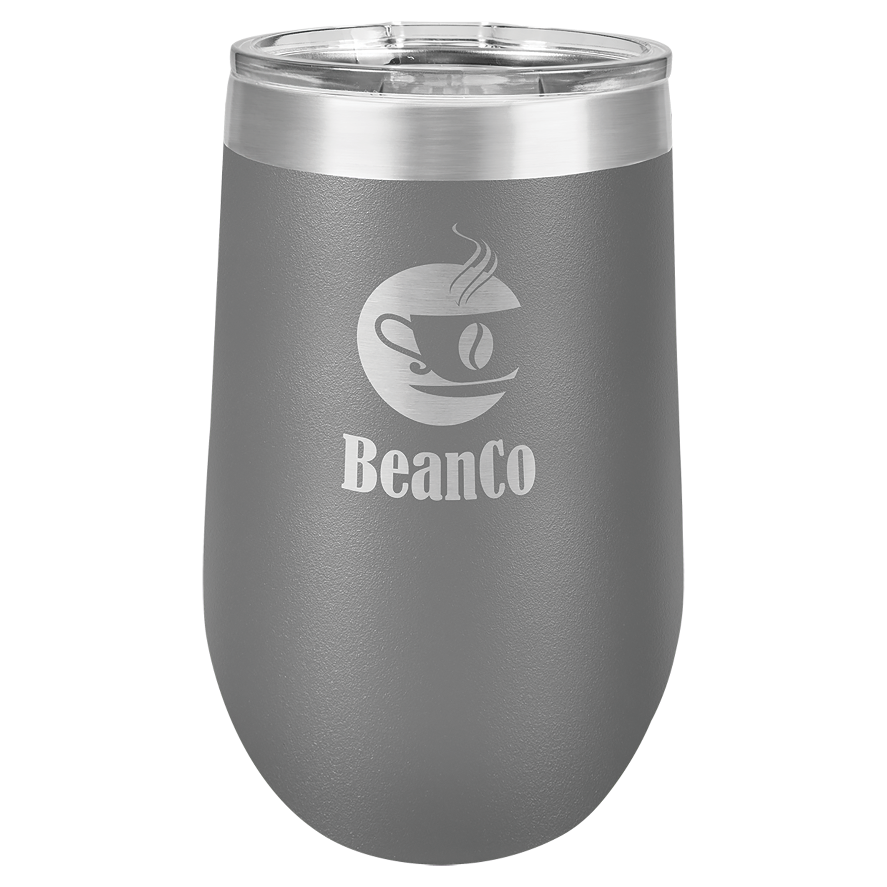 Dark Gray 16 oz Stemless Wine Tumblers - Personalized