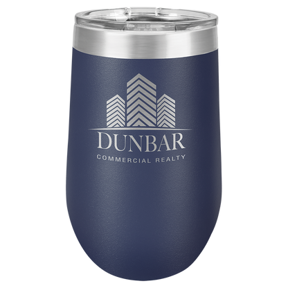 Navy Blue 16 oz Stemless Wine Tumblers - Personalized