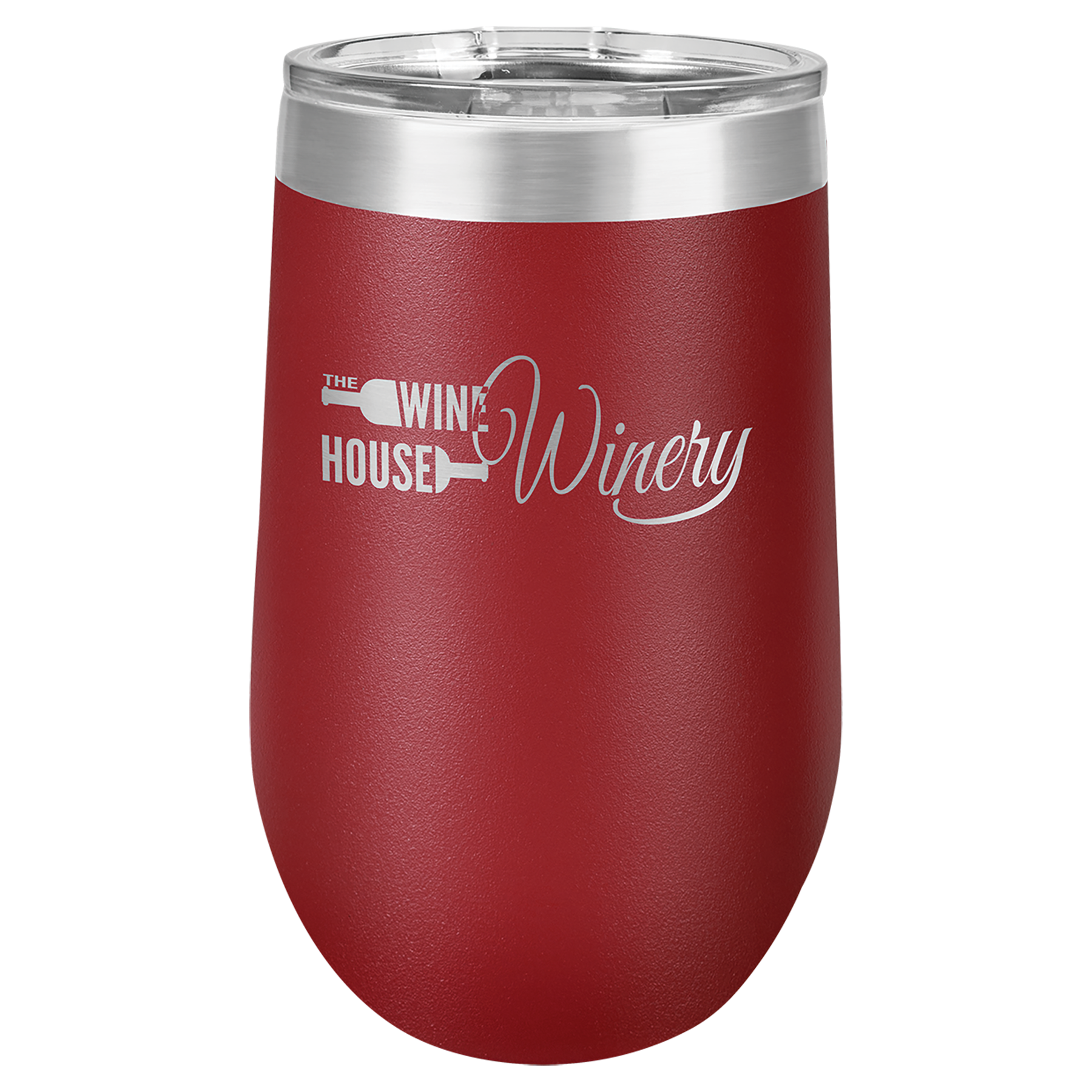 Maroon 16 oz Stemless Wine Tumblers - Personalized