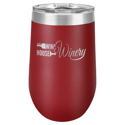 Maroon 16 oz Stemless Wine Tumblers - Personalized