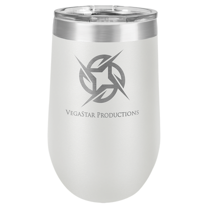 White 16 oz Stemless Wine Tumblers - Personalized