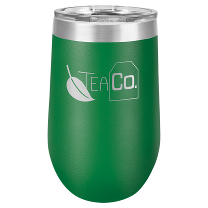 Green 16 oz Stemless Wine Tumblers - Personalized