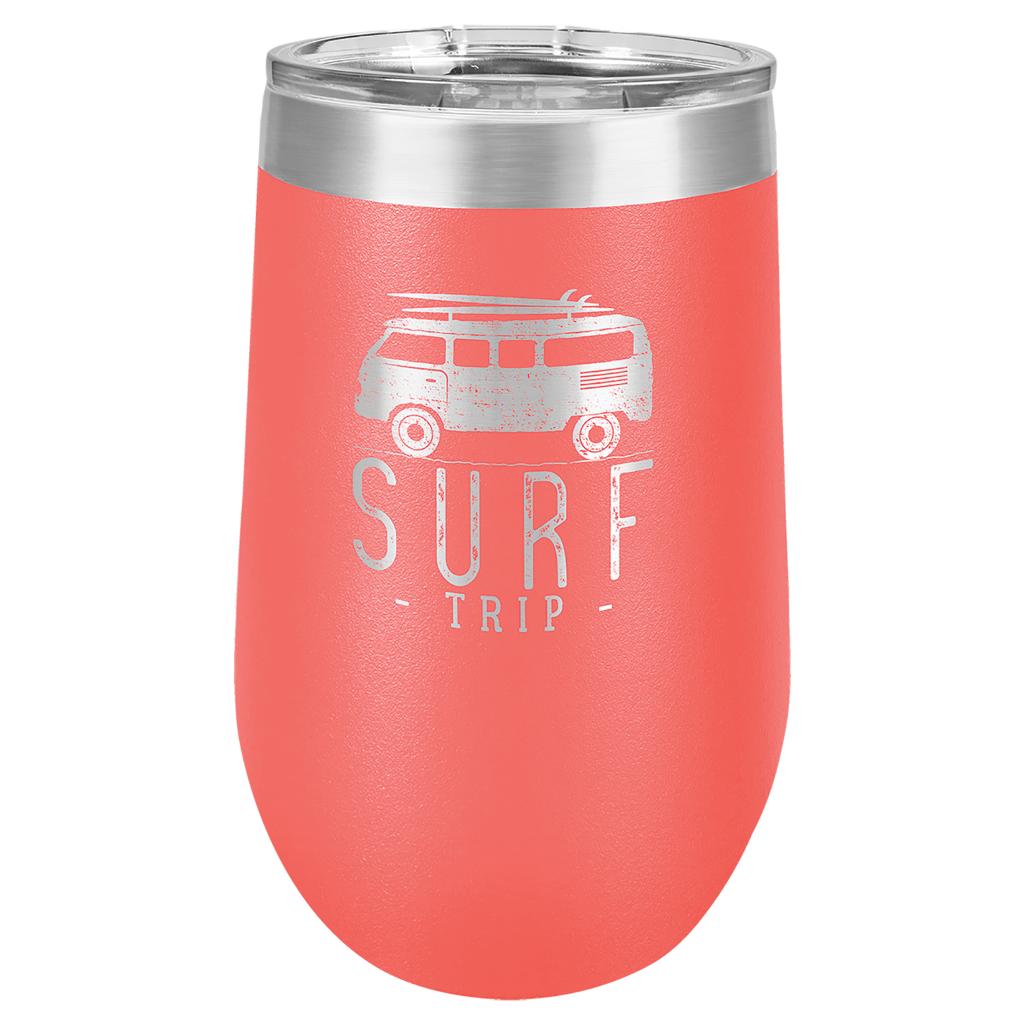 Coral 16 oz Stemless Wine Tumblers - Personalized