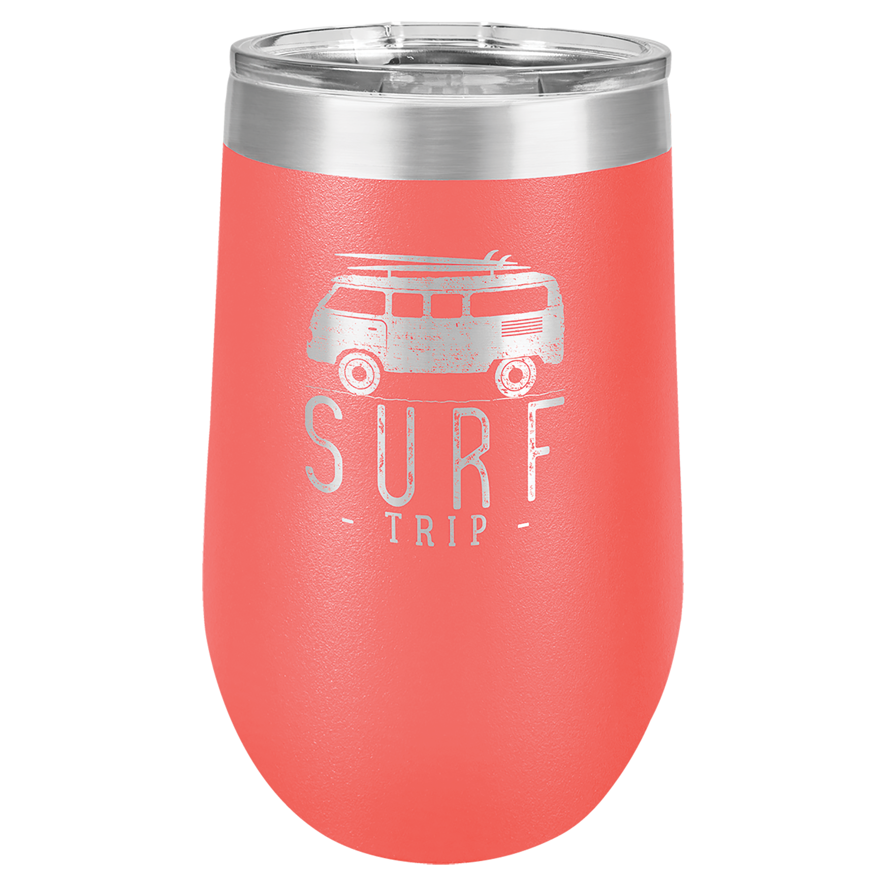 Coral 16 oz Stemless Wine Tumblers - Personalized
