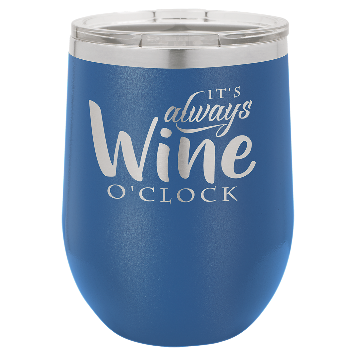 Royal Blue 12 oz Stemless Wine Tumbers - Personalized