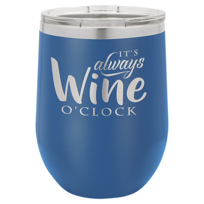 Royal Blue 12 oz Stemless Wine Tumbers - Personalized