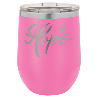 Pink 12 oz Stemless Wine Tumbers - Personalized