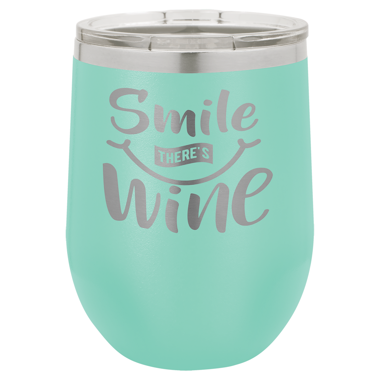 Teal Blue 12 oz Stemless Wine Tumbers - Personalized
