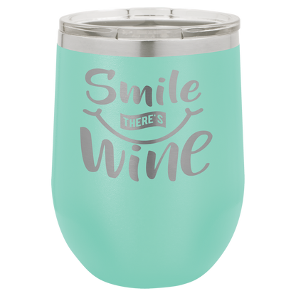 Teal Blue 12 oz Stemless Wine Tumbers - Personalized
