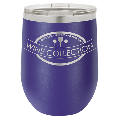 Purple 12 oz Stemless Wine Tumbers - Personalized