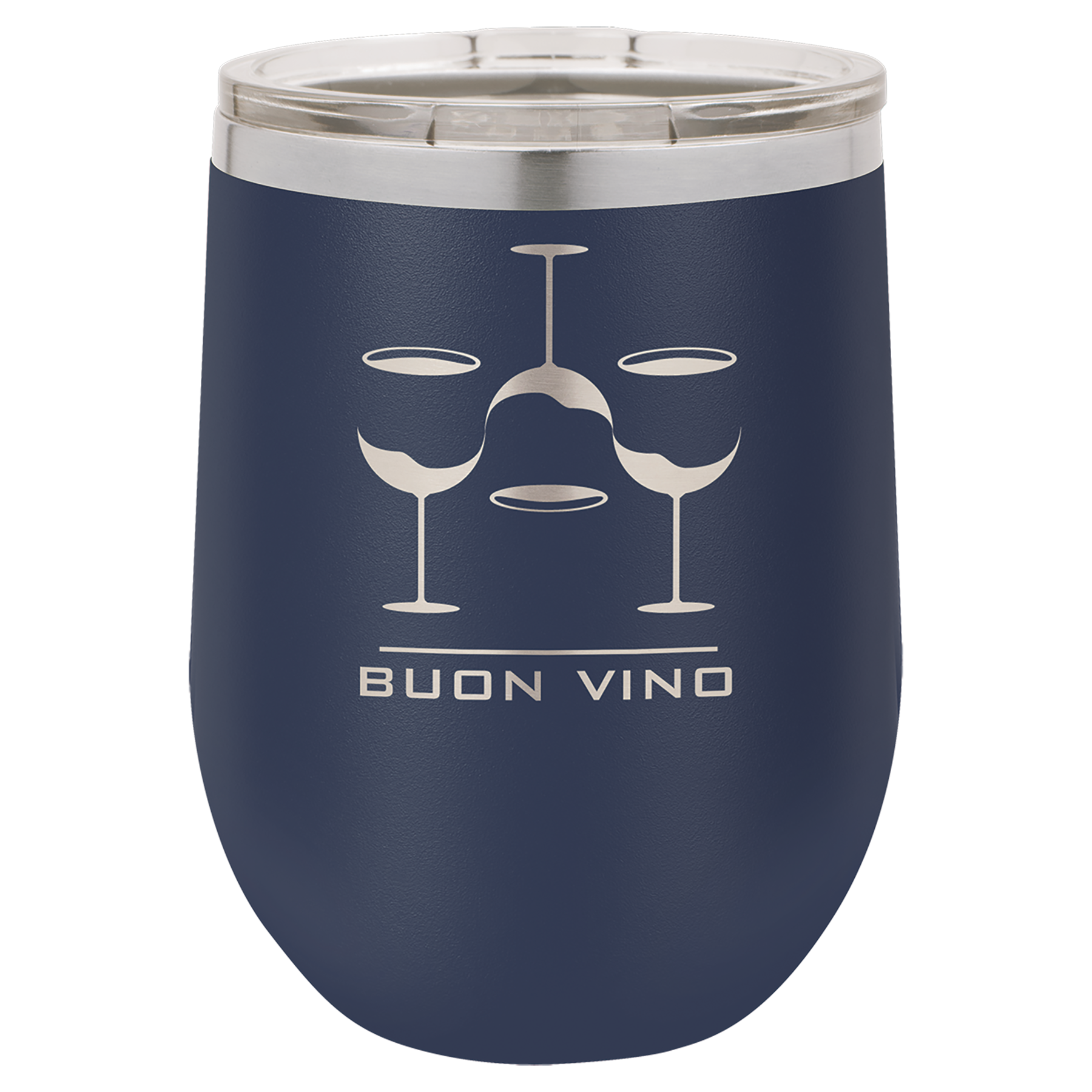 Navy Blue 12 oz Stemless Wine Tumbers - Personalized