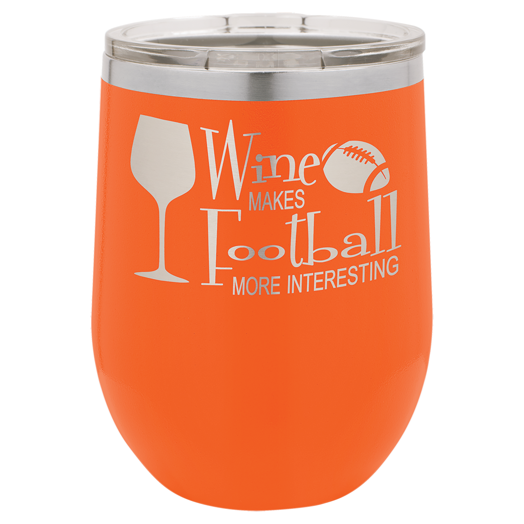 Orange 12 oz Stemless Wine Tumbers - Personalized