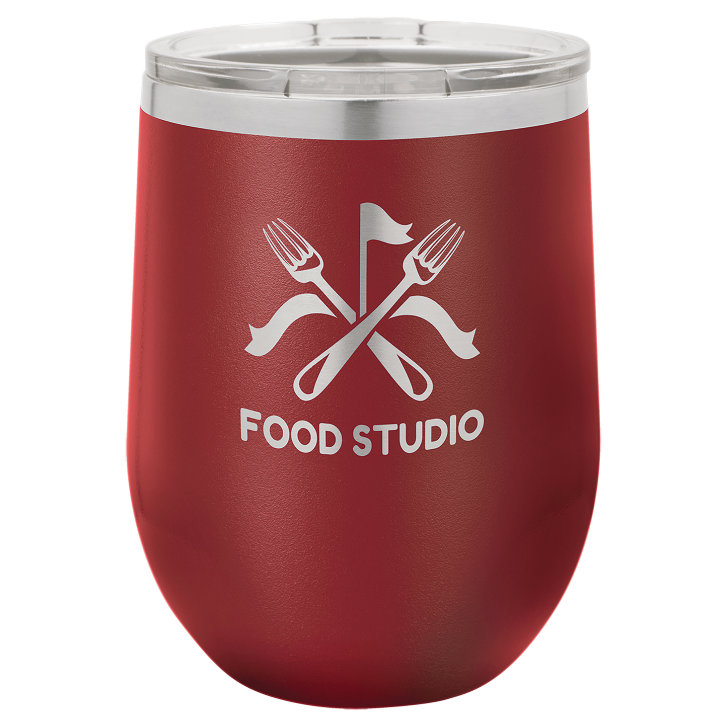 Maroon 12 oz Stemless Wine Tumbers - Personalized