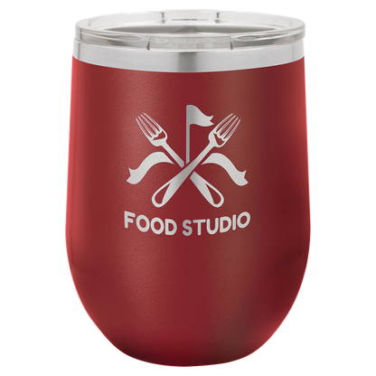 Maroon 12 oz Stemless Wine Tumbers - Personalized