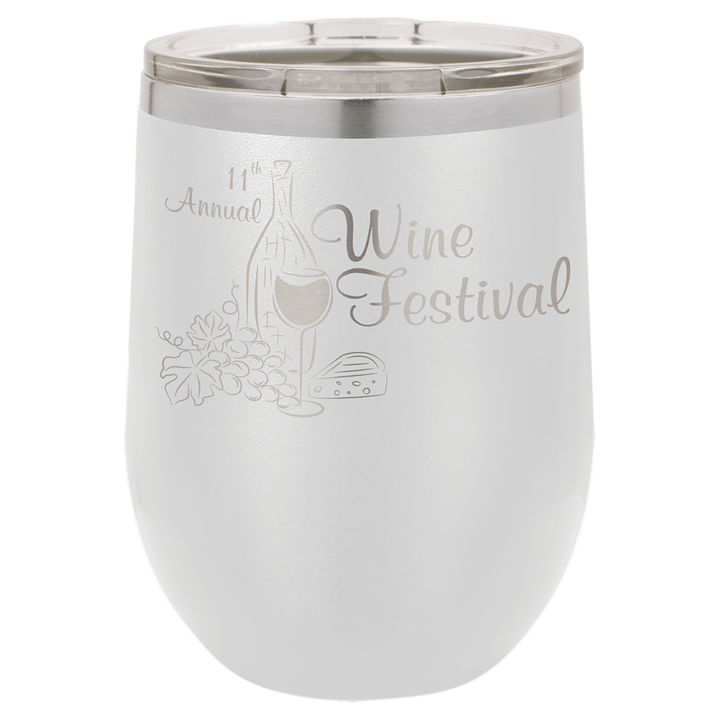 White 12 oz Stemless Wine Tumbers - Personalized