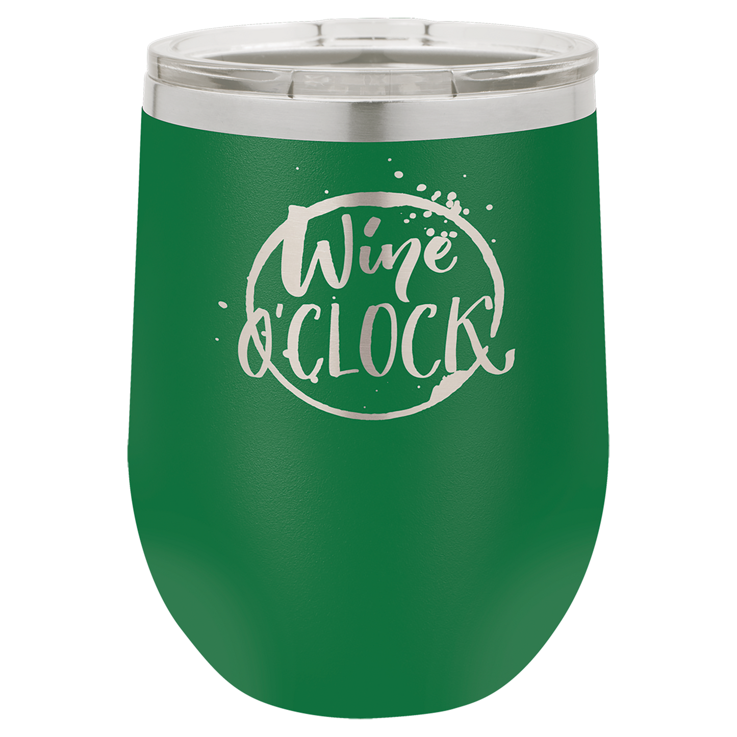 Green 12 oz Stemless Wine Tumbers - Personalized