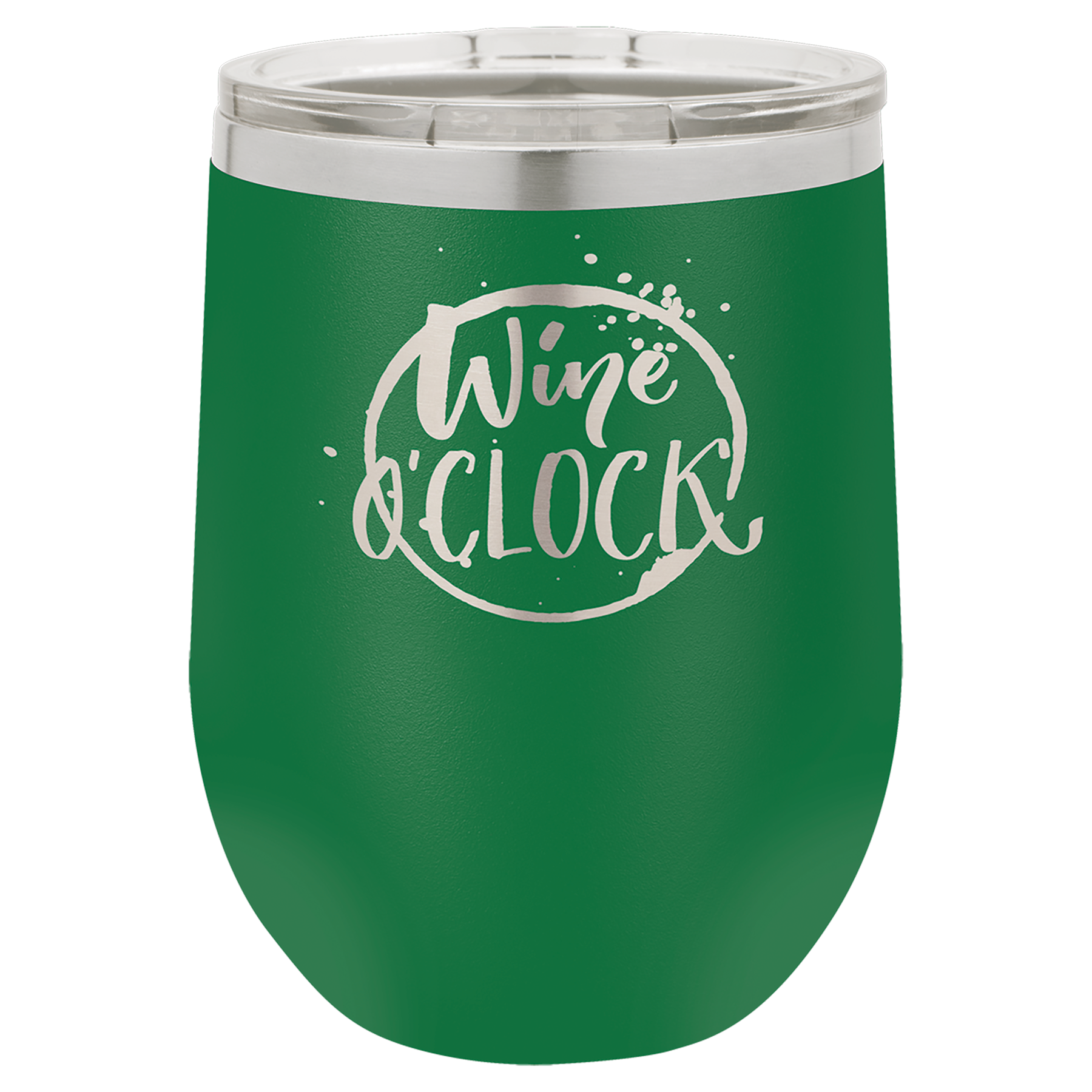 Green 12 oz Stemless Wine Tumbers - Personalized