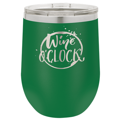 Green 12 oz Stemless Wine Tumbers - Personalized