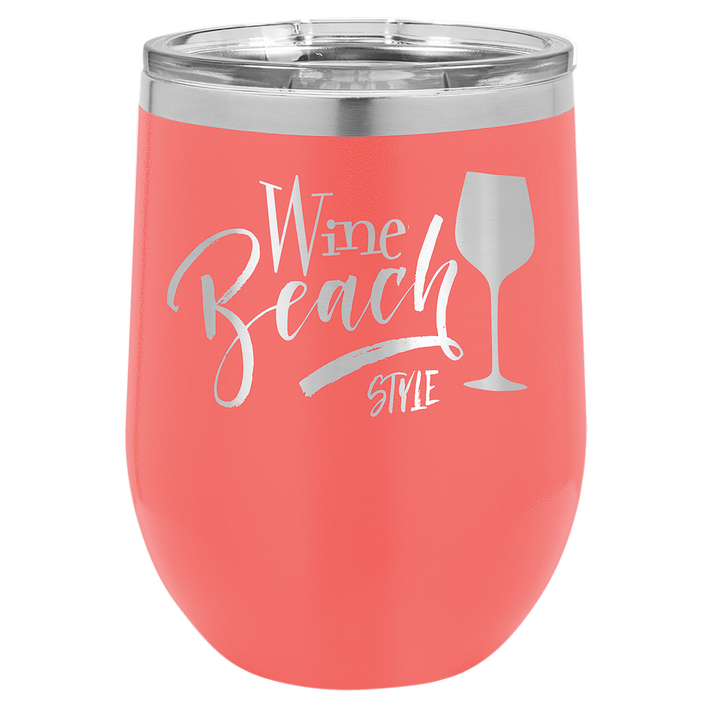 Coral 12 oz Stemless Wine Tumbers - Personalized