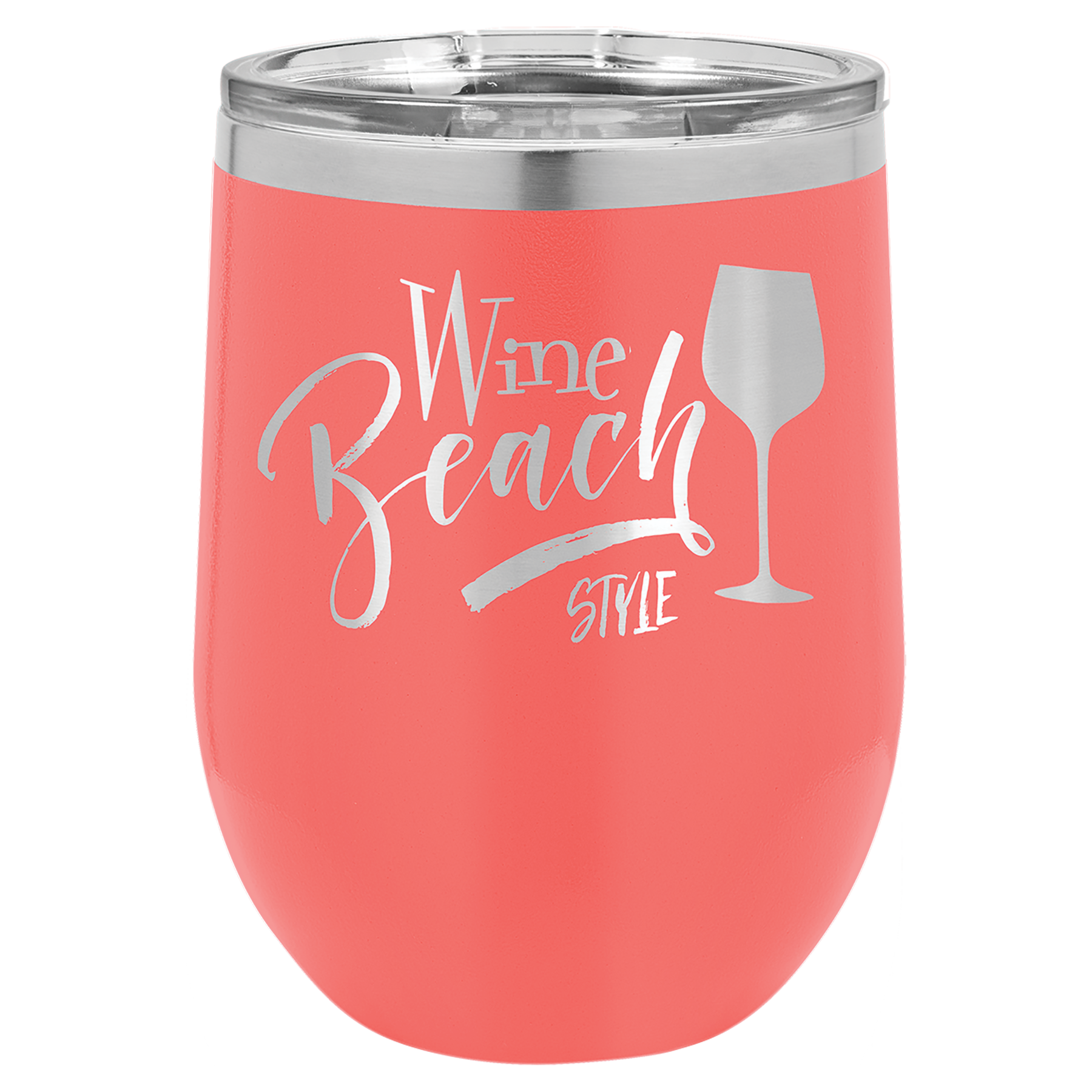 Coral 12 oz Stemless Wine Tumbers - Personalized