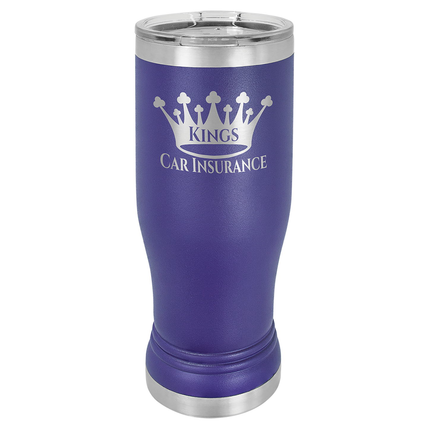 Purple 14 oz. Pilsner Bottle with Clear Lid - Personalized