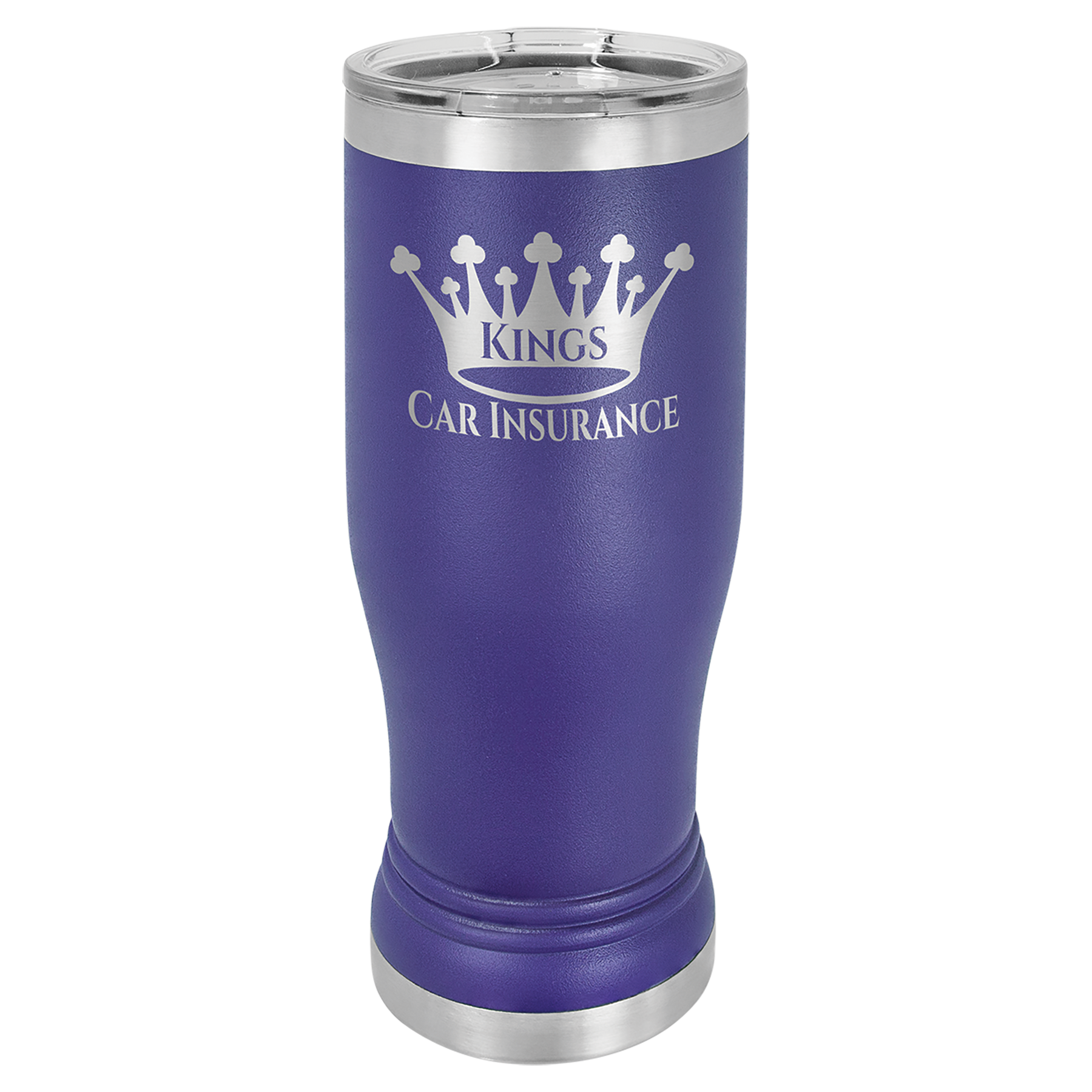 Purple 14 oz. Pilsner Bottle with Clear Lid - Personalized
