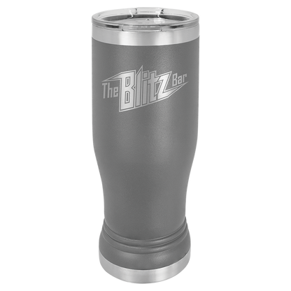Dark Gray 14 oz. Pilsner Bottle with Clear Lid - Personalized