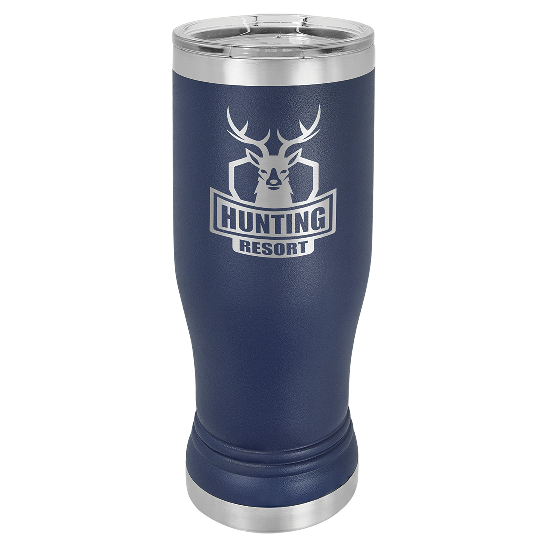 Navy Blue 14 oz. Pilsner Bottle with Clear Lid - Personalized