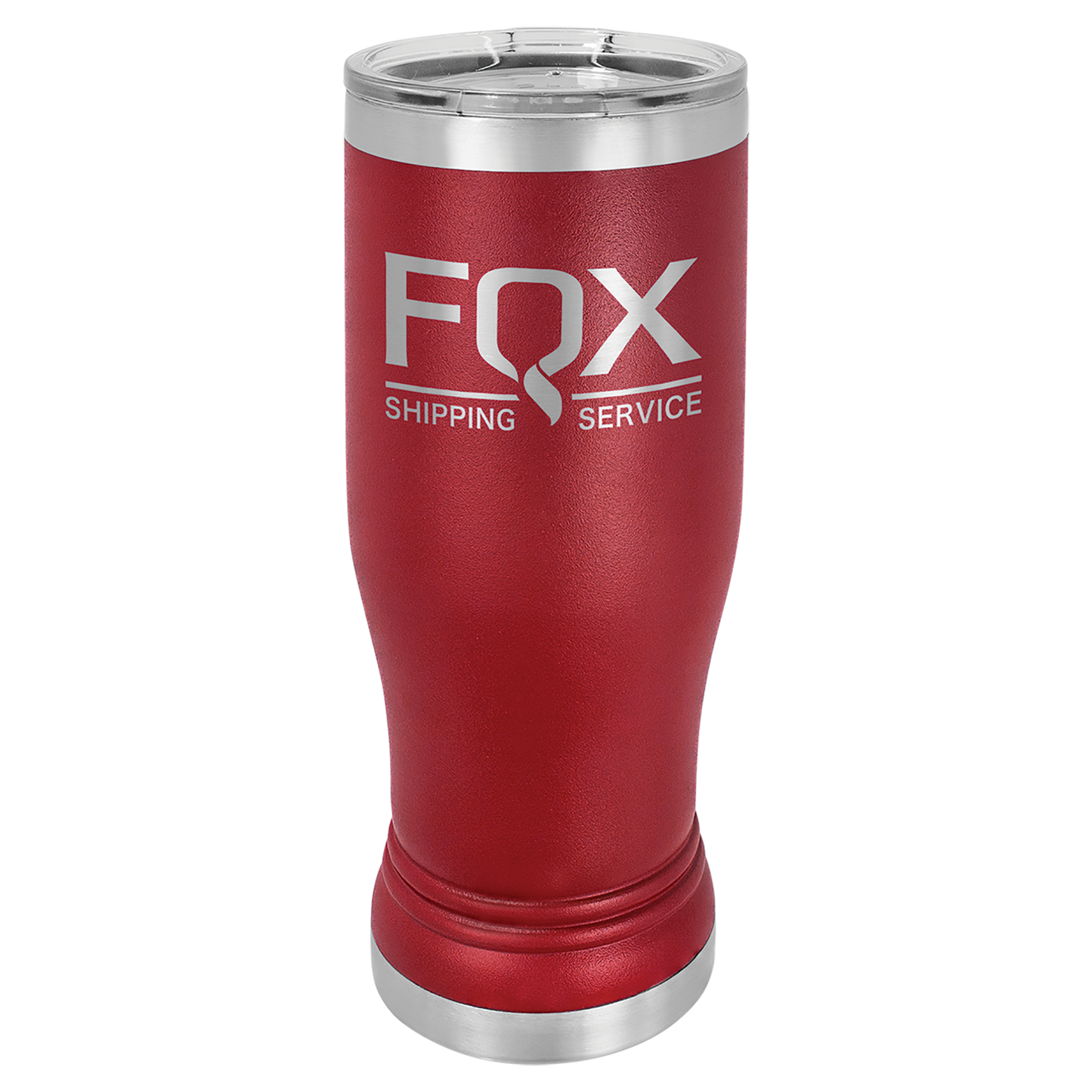 Maroon 14 oz. Pilsner Bottle with Clear Lid - Personalized