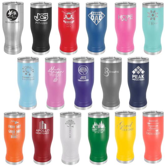 20 oz Vacuum Insulated Pilsner Bottle with Clear Lid - Personalized