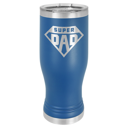 Royal Blue 20 oz Vacuum Insulated Pilsner Bottle with Clear Lid - Personalized