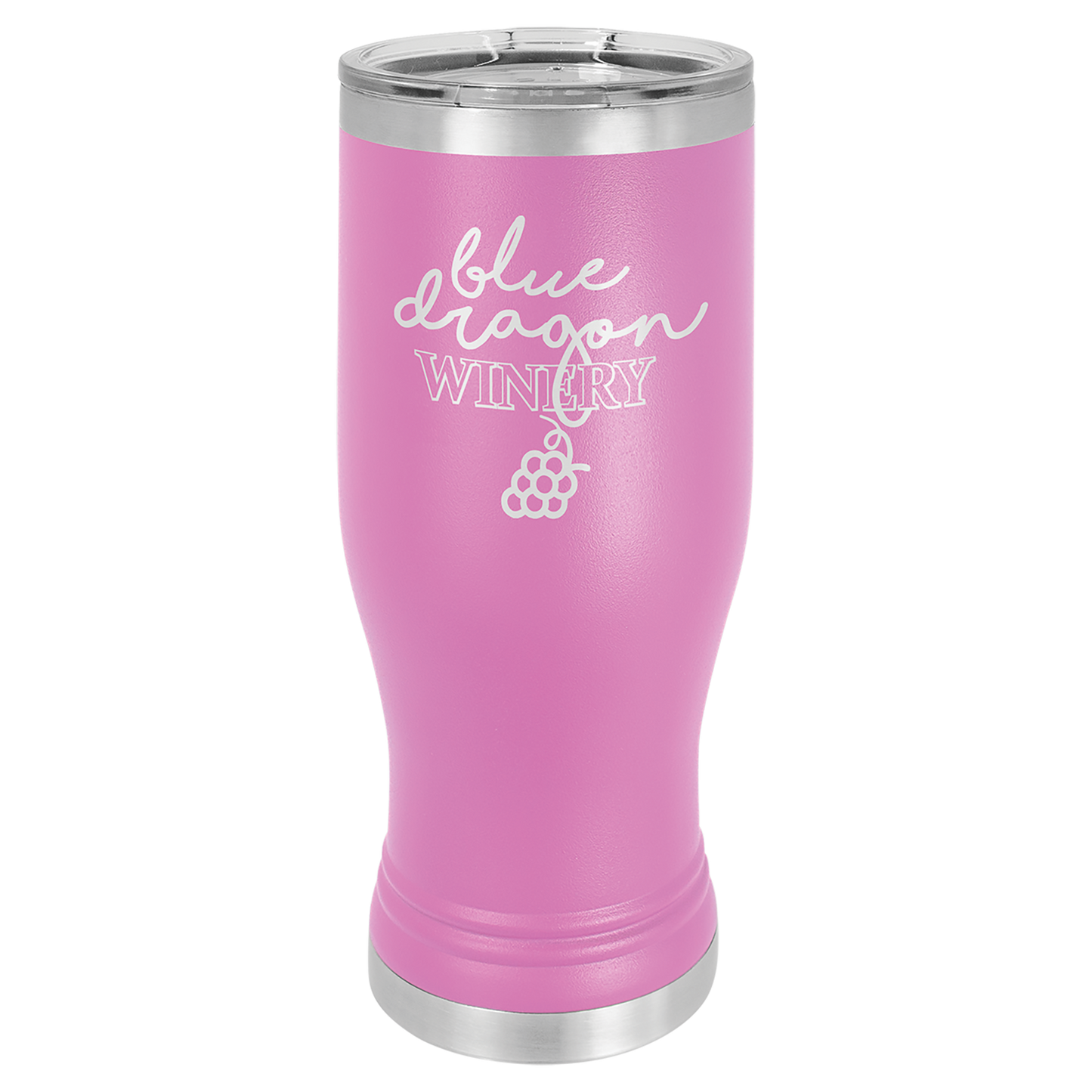 Light Purple 20 oz Vacuum Insulated Pilsner Bottle with Clear Lid - Personalized
