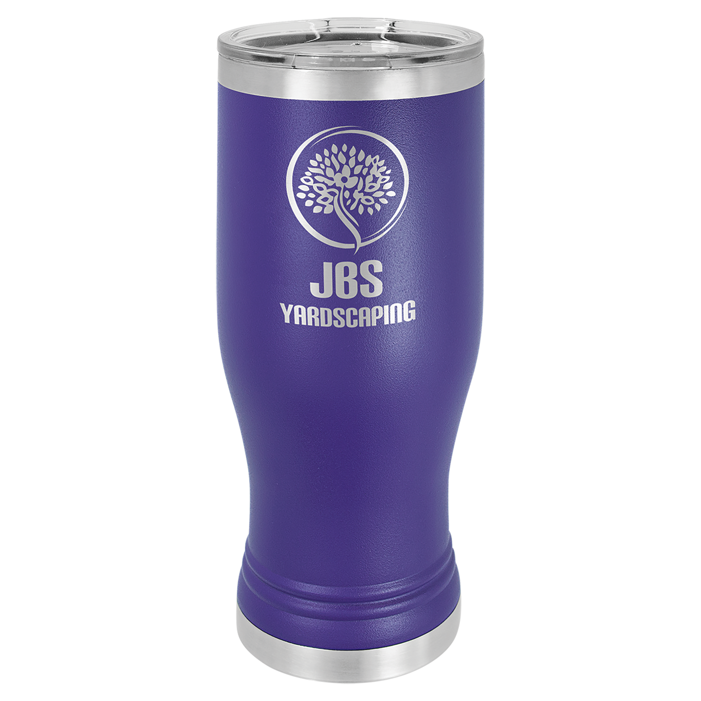 Purple 20 oz Vacuum Insulated Pilsner Bottle with Clear Lid - Personalized