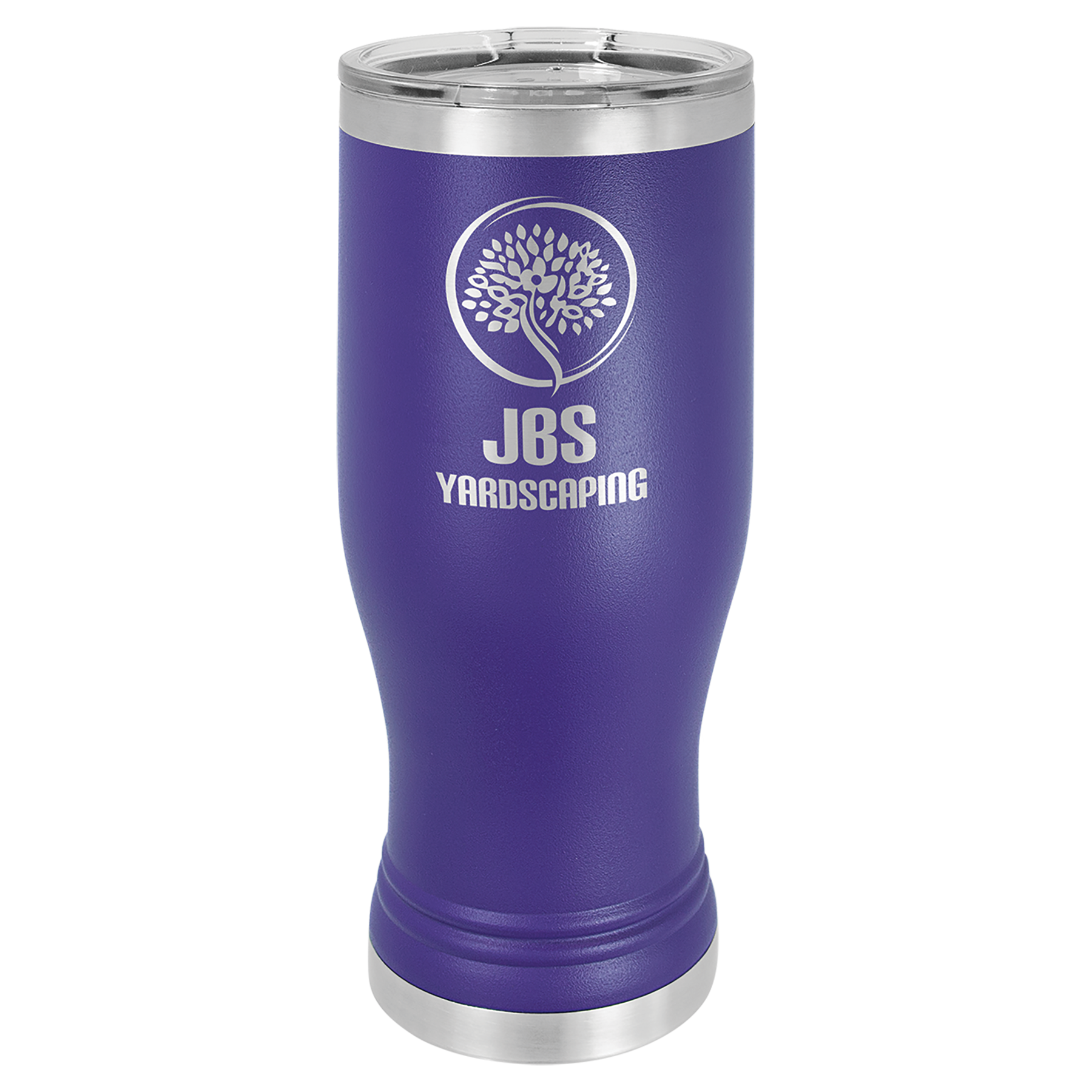 Purple 20 oz Vacuum Insulated Pilsner Bottle with Clear Lid - Personalized