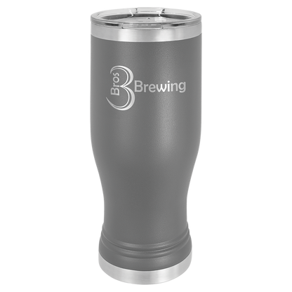 Dark Gray 20 oz Vacuum Insulated Pilsner Bottle with Clear Lid - Personalized